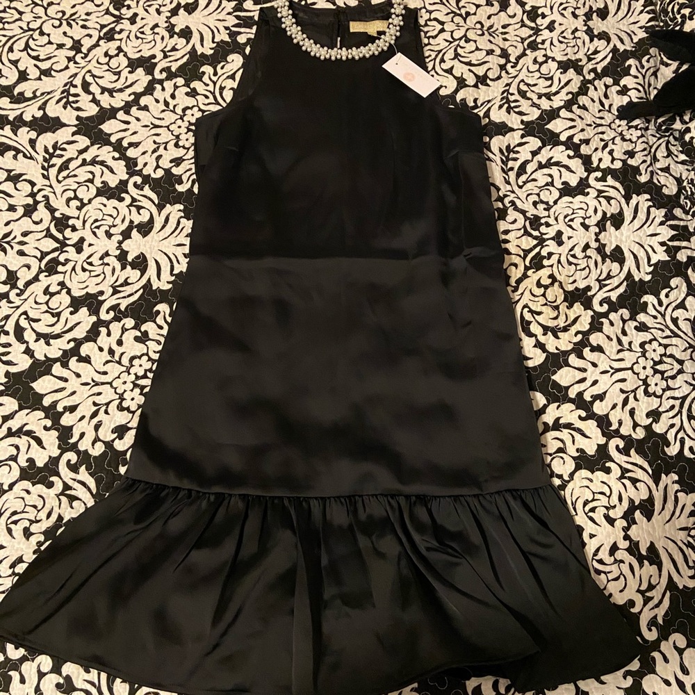 Lauren James Pearl Neck Ruffle Dress NWT XS